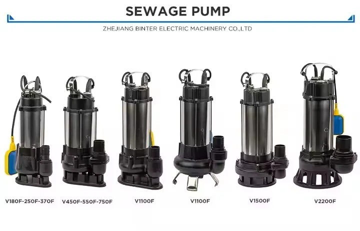 Construction Site Large Flow Waste Water Drainage V750F 1HP Sewage Pump suppliers